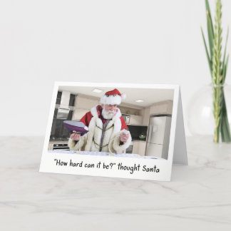 Santa tackles the ironing holiday card