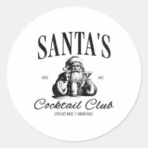 Santa Tail Club Christmas Espresso Martini Dirty M Classic Round Sticker