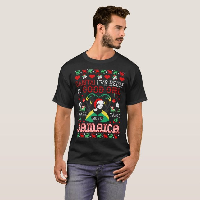 Santa Take Me To Jamaica Christmas Ugly Sweater (Front Full)