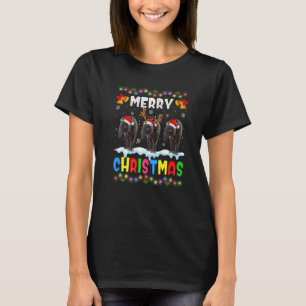 Santa Tapir Animals Merry Christmas Pajama T-Shirt