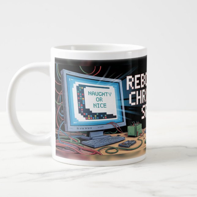 Santa Tech Support Large Coffee Mug (Left)