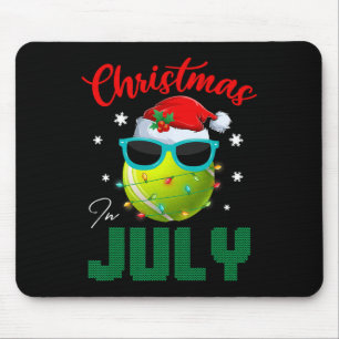 Santa Tennis Ll Sungles Xmas Lights Christmas In J Mouse Pad