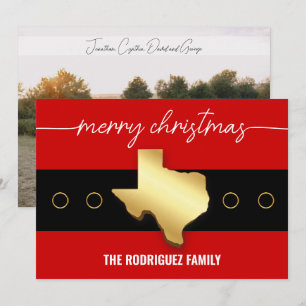 Santa Texas Belt Buckle Christmas Holiday Card