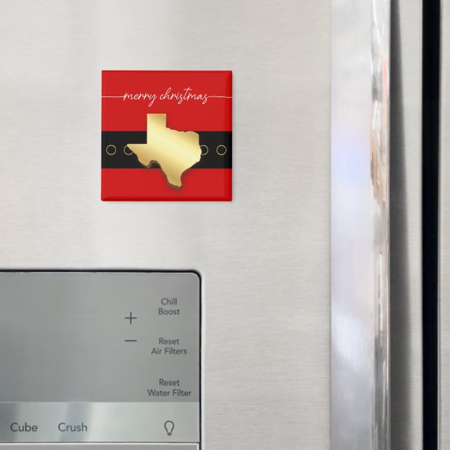 Santa Texas Belt Buckle Christmas Magnet (In Situ (Fridge))