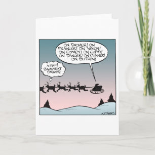 Santa the Backseat Driver Holiday Card