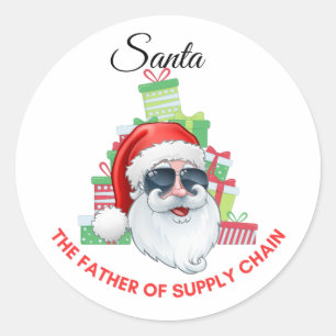 Santa, the father and founder of supply chain classic round sticker