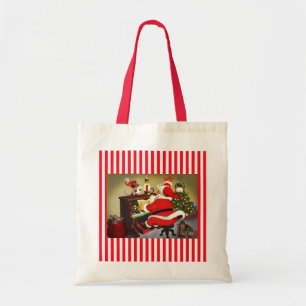 Santa The Musician Christmas Tote Bag
