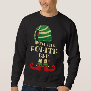 Santa The Polite Elf Christmas Matching Family Cow Sweatshirt
