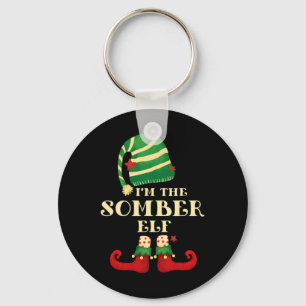 Santa The Sombre Elf Christmas Matching Family Cow Key Ring