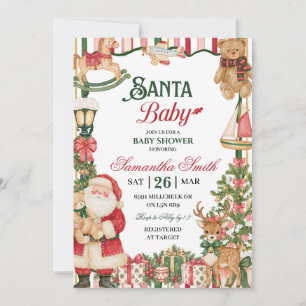 Santa Theme Santa Baby Baby Shower Invitation