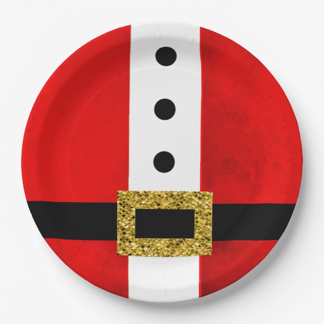 Santa Themed Paper Plate (Front)