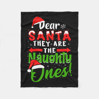 Santa They Are The Naughty Ones Funny Christmas Fleece Blanket