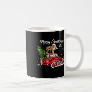Santa Tiger Ride Red Truck Ugly Sweater Christmas  Coffee Mug