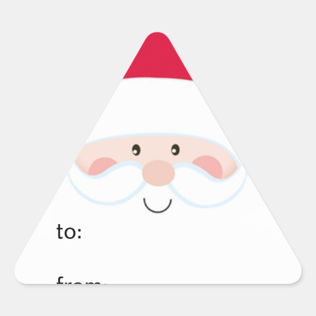 Santa To From Triangle Sticker (Front)