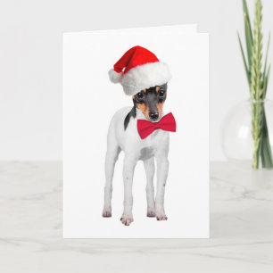 Santa Toy Fox Terrier Christmas Card