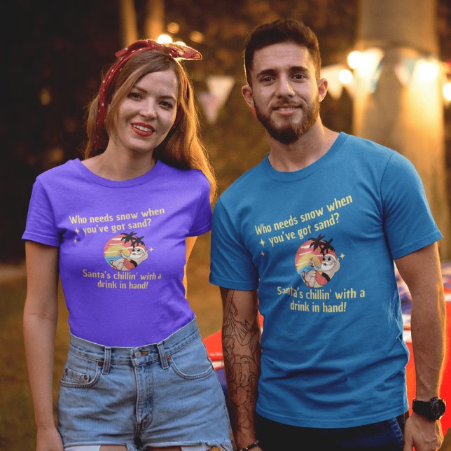 Santa traded the North Pole for Cocktails Xmas T-Shirt (Creator Uploaded)