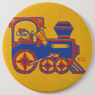 Santa Train 6 Cm Round Badge