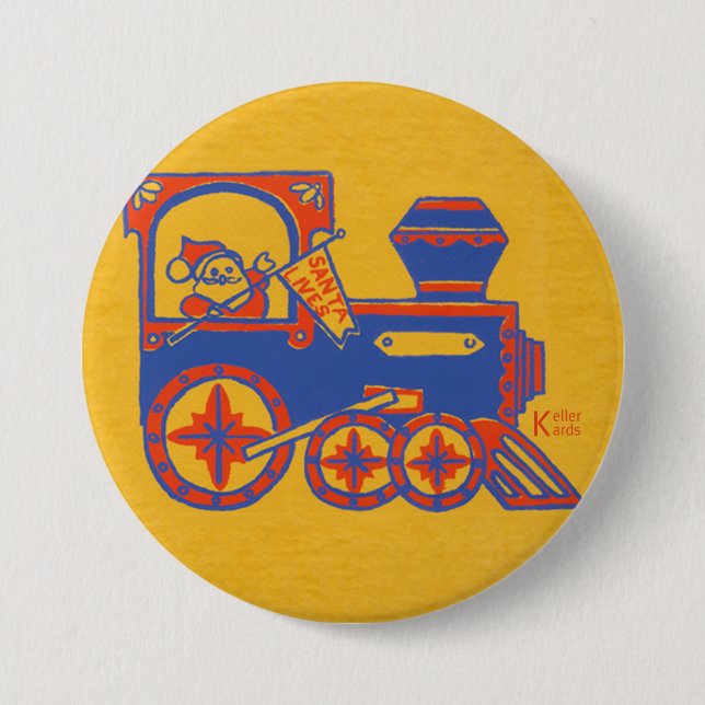 Santa Train 7.5 Cm Round Badge (Front)