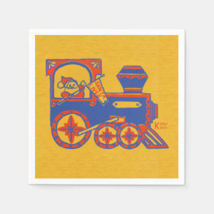Santa Train Napkin