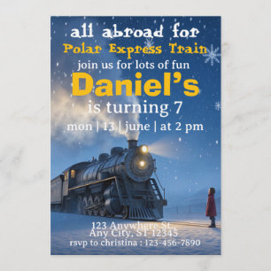 santa train polar express invitation