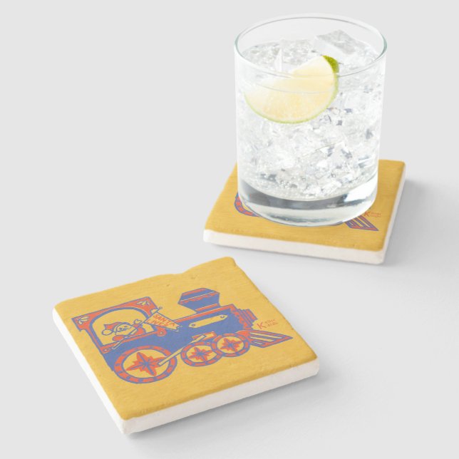 Santa Train Stone Coaster (Side)