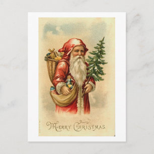 Santa, Tree and Toys Merry Christmas Card
