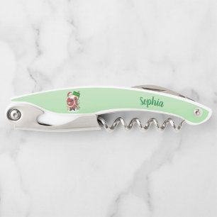 Santa Tree Animals Merry Christmas Green Corkscrew