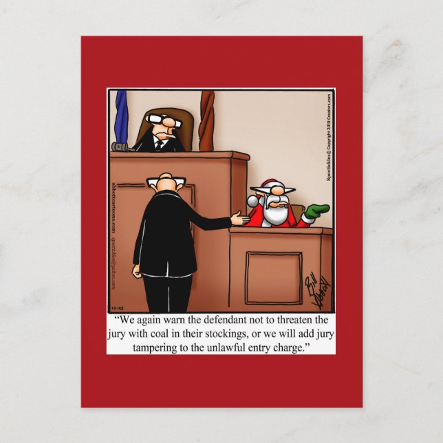 Santa Trial Humour Christmas Postcard