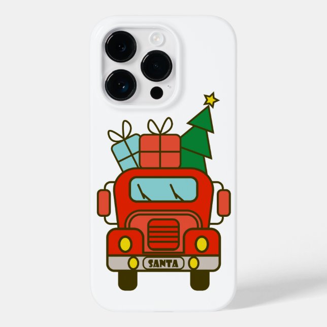 Santa truck front view Merry Christmas Case-Mate iPhone Case (Back)