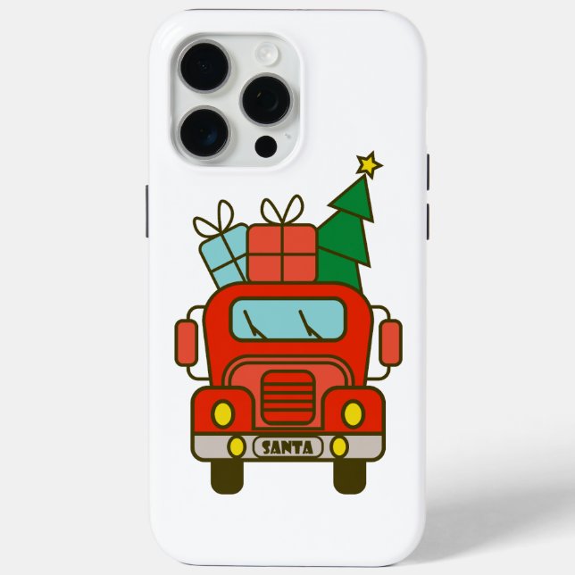 Santa truck front view Merry Christmas Case-Mate iPhone Case (Back)
