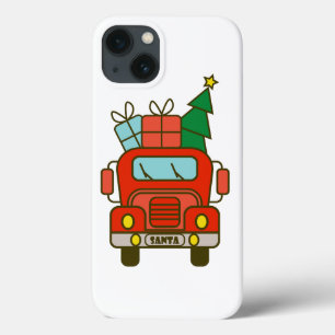 Santa truck front view Merry Christmas iPhone 13 Case