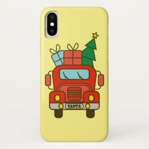 Santa truck front view Merry Christmas iPhone X Case