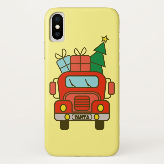 Santa truck front view Merry Christmas Case-Mate iPhone Case (Back)