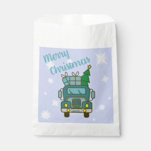 Santa truck front view Merry Christmas Favour Bag