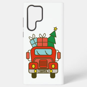 Santa truck front view Merry Christmas Samsung Galaxy Case