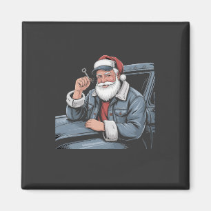 Santa Truck Rigging Funny Truck Driver Christmas   Magnet