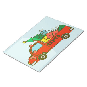Santa truck side view Merry Christmas Notepad