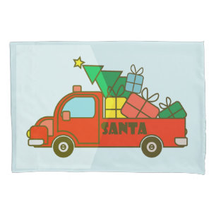 Santa truck side view Merry Christmas Pillowcase