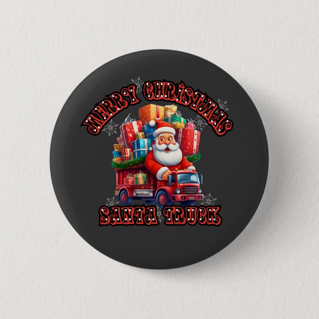 Santa Trucker Kids Christmas Festive Holiday Magic 6 Cm Round Badge (Front)