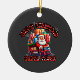 Santa Trucker Kids Christmas Festive Holiday Magic Ceramic Ornament