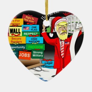 Santa Trump Ceramic Ornament