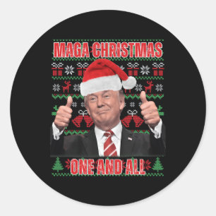 Santa Trump Christmas Humour Funny Trump Xmas 1 Classic Round Sticker