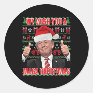 Santa Trump Christmas Humour Funny Trump Xmas 2 Classic Round Sticker