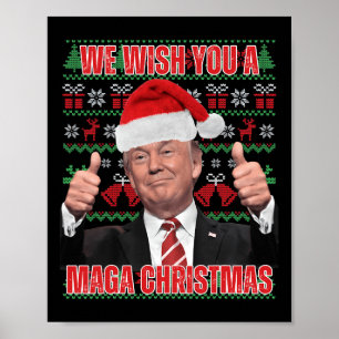 Santa Trump Christmas Humour Funny Trump Xmas 2 Poster