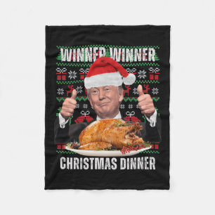 Santa Trump Christmas Humour Funny Trump Xmas 4 Fleece Blanket