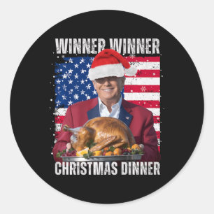 Santa Trump Christmas Humour Funny Trump Xmas Classic Round Sticker