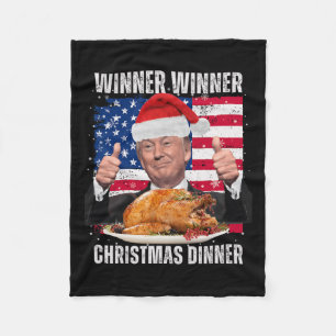 Santa Trump Christmas Humour Funny Trump Xmas Fleece Blanket