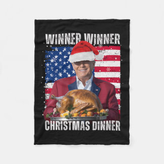 Santa Trump Christmas Humour Funny Trump Xmas Fleece Blanket