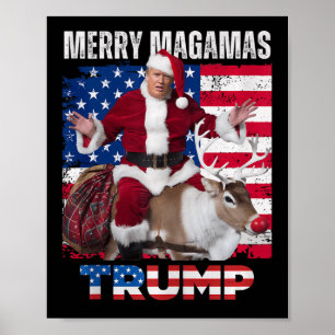 Santa Trump Christmas Humour Funny Trump Xmas Tank Poster