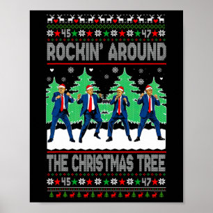 Santa Trump Dance Dancing Rocking Around The Chris Poster